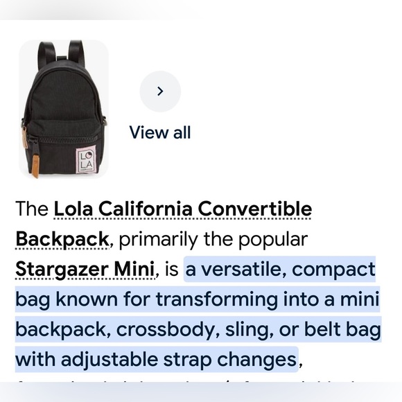 LIKE NEW Lola California Olive Green backpack/belt bag/crossbody/ sling bag. - Picture 13 of 13